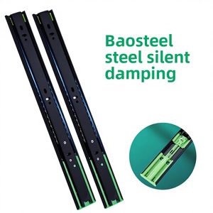 Dreiteilige HC4512 Kaltgewalzte Stahl-Schubladenschiene mit Verstärkter Geräuschdämpfung, Schwarze Stahlkugel-Führungsschiene im Großhandel - Product Image 3