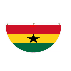 Bandera de Ghana Personalizada en Forma de Semicírculo para Hogar, Balcón, Porche, Tienda, Ventana, Cafetería, Bar, Animación Deportiva, Regalo Festivo - Product Image 1