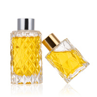 Bouteilles diffuseurs d'arômes en verre côtelé de luxe 50 ml et 100 ml pour diffuseurs à bâtonnets d'huiles essentielles, emballage vierge personnalisé