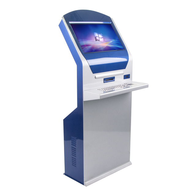 Free Standing Touch Screen Self Service Wireless Pharmacy Bank Ticket Dispenser Queue Management System Kiosk with Keyboard