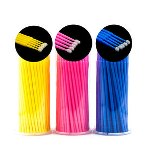 Applicateurs pour extensions de cils, brosses à sourcils, micro-brosses jetables pliables 100 pièces, micro-brosses en microfibre avec strass - Product Image 4