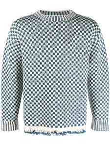 Pull tricoté personnalisé Sweat à capuche tricoté à grille jacquard Col rond Pull tricoté pour homme Pull pour homme - Product Image 5