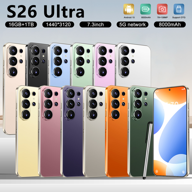 2026 Best Selling S26 Ultra 5G Smartphone 16GB+1TB 7.3" 10-Core Unlocked Dual SIM Global Sales