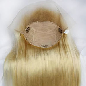 Peluca con malla frontal Rubia de onda recta sedosa de cabello humano crudo de Vietnam con encaje HD transparente se puede teñir, superventas - Product Image 4