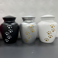 Urne funéraire en métal de style américain de haute qualité avec empreinte de patte pour cendres d'animaux de compagnie, souvenirs commémoratifs pour animaux, fournitures funéraires