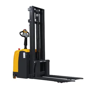 1t 1.5t 2tfull Electric Pallet Jack Stacker Warehouse Fork Lift With Lifting Height 1600mm Standing Type Pallet Stacker