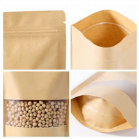 Sachet Doypack Personnalisé Refermable en Papier Kraft Transparent avec Fermeture Zip, Étanche, pour Emballage Alimentaire (Céréales, Épices, Chips, Pommes de Terre)