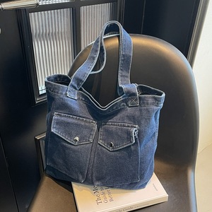 Exportation transfrontalière Nouveauté 2025 Sac fourre-tout spacieux et léger en denim artistique vintage pour étudiants - Product Image 2