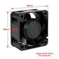 Ventilateur axial 40x40x28mm DC 12V/24V, 5 pales, roulement à billes, durée de vie de 70 000 heures, pales en plastique, ventilateur de refroidissement d'air