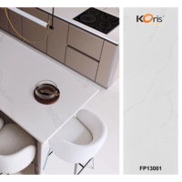Panneaux de surface solide en pierre artificielle acrylique à motifs de la marque Koris, couleur blanche, pour la décoration intérieure et les comptoirs