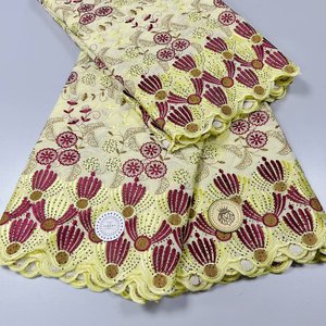 Venta al por Mayor de Encaje Bordado de Algodón con Patrones Inspirados en el Estilo Africano, Tejido de Punto por Urdimbre para la Confección de Vestidos para Mujeres y Niñas, Diseño de Moda - Product Image 5