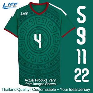 Camiseta <span class=keywords><strong>de</strong></span> Fútbol Personalizada, Versión Jugador/Fanático, Impresión <span class=keywords><strong>de</strong></span> Nombre y Número, Poliéster Transpirable <span class=keywords><strong>de</strong></span> Secado Rápido, Calidad Tailandesa - Product Image 1