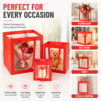 Sac cadeau de luxe pour fenêtre, sac en papier personnalisé imprimé pour fleurs, cadeaux, emballage de mariage avec options de logo et de poignée