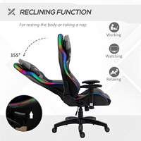 Chaise de joueur élégante avec ventilateur de poche, oreiller d'appui-tête en demi-lune, coussin lombaire, chaise de course Silla Gamers Con Luz