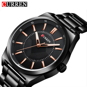 Montre-bracelet décontractée CURREN 8407 pour homme, classique, étanche, lumineuse, en acier inoxydable, avec verre en alliage, mouvement à quartz - Product Image 2