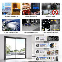 Puertas Corredizas Interiores de Vidrio Templado EEHE, Certificación AS2047, Divisor de Privacidad, Puertas Corredizas Interiores de Aluminio para Villas Residenciales