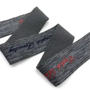 Có Thể Điều Chỉnh Ban Nhạc Đàn Hồi Thương Hiệu Logo <span class=keywords><strong>Spandex</strong></span> Polyester <span class=keywords><strong>Stretch</strong></span> Webbing Cho Quần Áo - Product Image 2