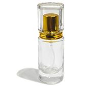 Vente en gros de flacons de parfum en verre ronds vides personnalisés de 20 ml, transparents, avec pulvérisateur à pompe, rechargeables, imprimés à l'écran