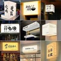 Boîte à lumière LED double face personnalisée blanc chaud, étanche, en acrylique, à montage latéral, pour enseigne publicitaire suspendue