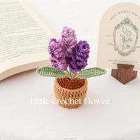 Décorations Modernes pour la Maison : Plante Artificielle Faite à la Main en Tricot et Crochet, Narcisse, Champignon, Pot de Fleurs pour Noël
