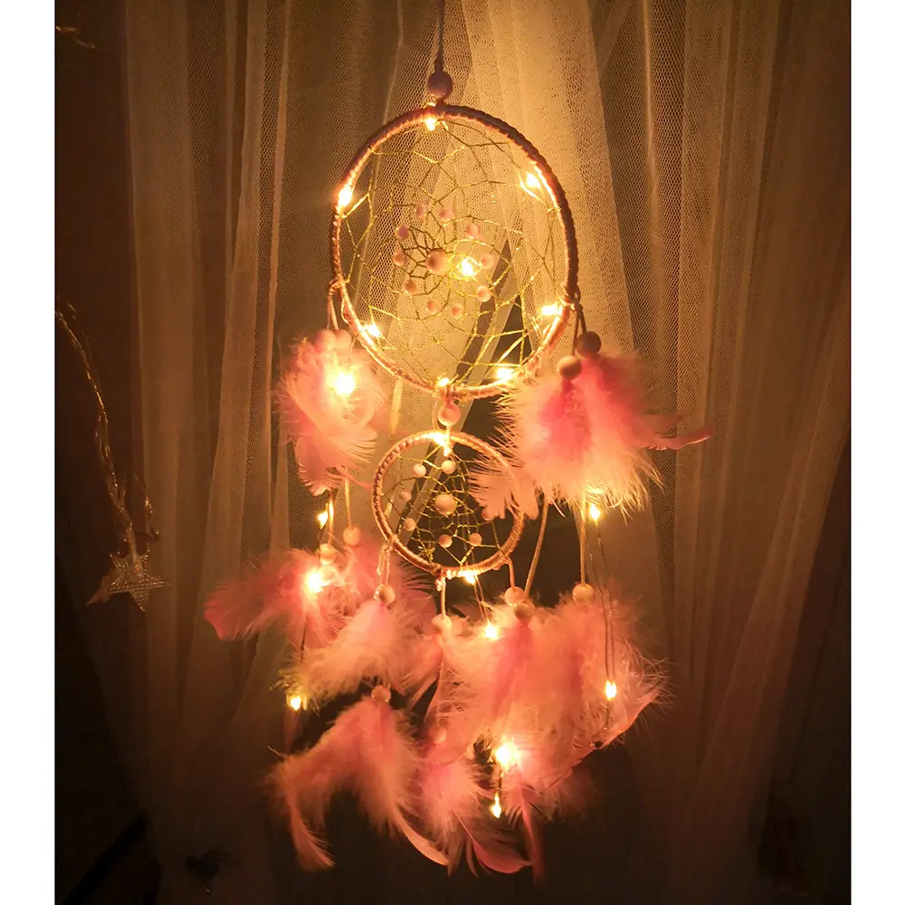Güzel doğum günü hediyesi ev dekorasyon kız kalp odası kolye basit Dream Catcher küçük gece lambası