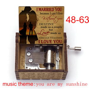 Regalos para el Día <span class=keywords><strong>de</strong></span> la Madre, Caja Musical con Melodía 'You Are My Sunshine', Mecanismo <span class=keywords><strong>de</strong></span> Caja Musical <span class=keywords><strong>de</strong></span> Madera con Manivela, Regalo para el Día <span class=keywords><strong>de</strong></span> San Valentín - Product Image 5