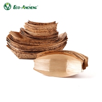 Eco Ancheng Biodégradable Écologique Jetable Feuille Sushi Dessert Plats Assiettes Assiette Bateau en Bambou