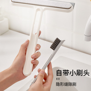 Glass Squeegee Multi Functional Cleaning Tool For <b>Window</b> With Small <b>Brush</b> Head Plastic Material - Product Image 1