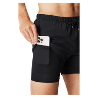 Shorts de sport pour homme 5 pouces à séchage rapide avec doublure intégrée, poches zippées cachées et boucle pour serviette, tissu hautement extensible