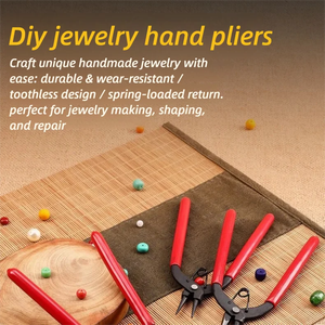 Pince à bijoux en acier au carbone DIY, outils de bouclage de fil à ressort, pince à bec <span class=keywords><strong>rond</strong></span> plat à 9 broches pour la création de bijoux - Product Image 6