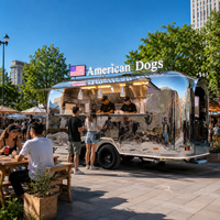 Etodevice Remorque alimentaire en acier inoxydable de haute qualité, Camion-cuisine mobile, Groupe électrogène, Système de freinage pour la restauration rapide et les confiseries 1000