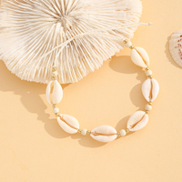Bracelet ajustable fait main en coquillages naturels avec motif vie marine, bijou de plage océanique pour femme