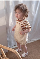 Chemises à rayures et body sans manches pour bébés garçons filles unisexe été 100% coton ensembles de vêtements pour enfants