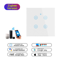 Interrupteur tactile intelligent LEDEAST DS-111-4 pour maison connectée, compatible Zigbee, nécessite une filière neutre, contrôle par téléphone et Wi-Fi, 220V