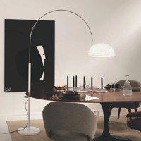 Lampe sur pied moderne Seeky en fer avec abat-jour double disque acrylique, LED, pour salon, chambre, hôtel, villa