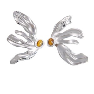 Pendientes de mariposa de acero inoxidable con baño de oro de 18 quilates y engaste de bisel para fiesta, joyería de moda, pendientes para mujer - Product Image 5
