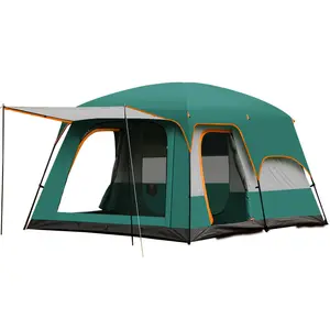 Barraca de acampamento personalizada ao ar livre grande à prova d'água para duas quartos e uma família