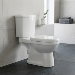 Economy Two Piece WC Ceramic Water Closet Dual Flush UF Soft Close Seat <b>Back</b> To Wall Toilet - Product Image 4