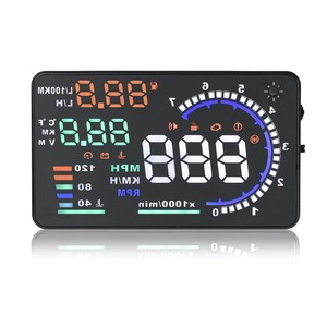 Lancol Hot Bán 5.5 inch LCD dự HUD xe overspeed báo động OBD2 với nhiệt độ nước giám sát <span class=keywords><strong>Heads</strong></span> up hiển thị - Product Image 1