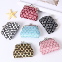 Dompet Lipat Mini Vintage Bermotif Geometris, Tempat Penyimpanan Koin & Kunci, Tas Hadiah, Kantong Hadiah, Dompet Kecil Kanvas