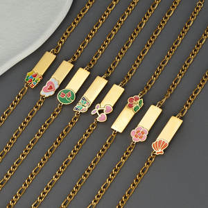 Pulsera y Brazalete de Acero Inoxidable 316L Resistente al Agua y al Deslustre, Chapado en Oro de 14K y 18K, con Corazón, para Chicas - Product Image 1