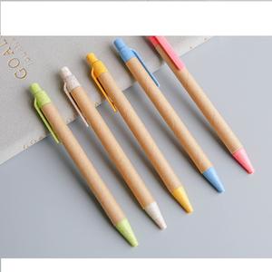 Stylo à bille en carton kraft recyclable personnalisé, écologique et extrêmement économique, largeur d'écriture 1,0 mm, avec logo, pour promotion - Product Image 3