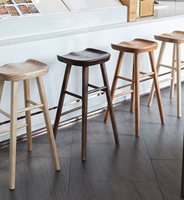 Tabouret de bar haut de style industriel, chaise de bar moderne minimaliste, tabouret de cuisine en chêne, aspect rustique