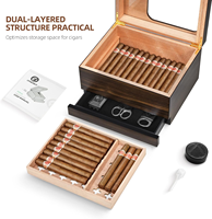 Boîte à cigares en bois personnalisée, humidor artisanal avec hygromètre, boîte à cigares en bois de cèdre, humidificateur pour boîte à cigares en bois de cèdre