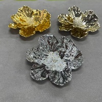 ZSY gros or argent gros 3D acrylique fleurs Patch personnalisé doré perlé Floral Patch Applique accessoires de couture