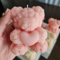 Moule à bougie en cire, sac à main, mini chien, ours, Noël, résine, pilier, plastique, ensemble unique flottant, fruits, moule à bougie en silicone 3D, ciment