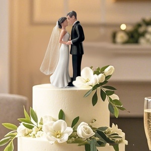 Statuetta Romantica in Resina di Sposi, Figurine Squisita di Sposa e Sposo per Decorazione Torte Nuziali e Forniture per Feste di Anniversario - Product Image 6