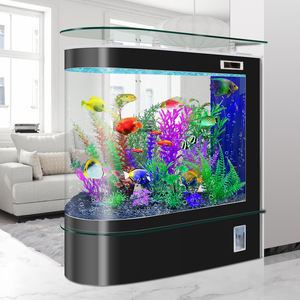 Aquarium de luxe léger, design 'Bullet Head', pour salon, petit, sur pied, grand écran, cloison d'entrée, chauffant, multicolore, 25W PE - Product Image 4