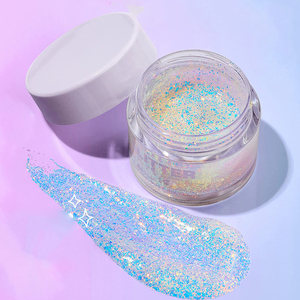 Gel de Purpurina Holográfica Fina para Festivales, Marca Privada, 1kg, Ingredientes PET, para Maquillaje Facial y Corporal, OEM - Product Image 1