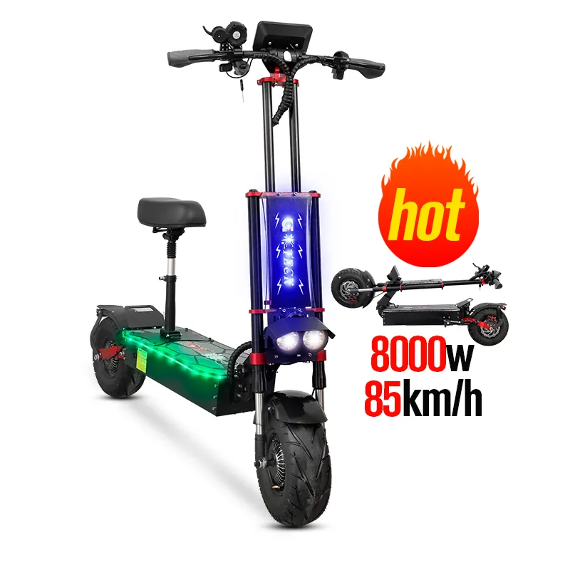 سكوتر كهربائي قوي للكبار 64V 24 V W 13Inch عجلة 2 W 2 W/Km H المملكة المتحدة E-Scooter بمحرك مزدوج